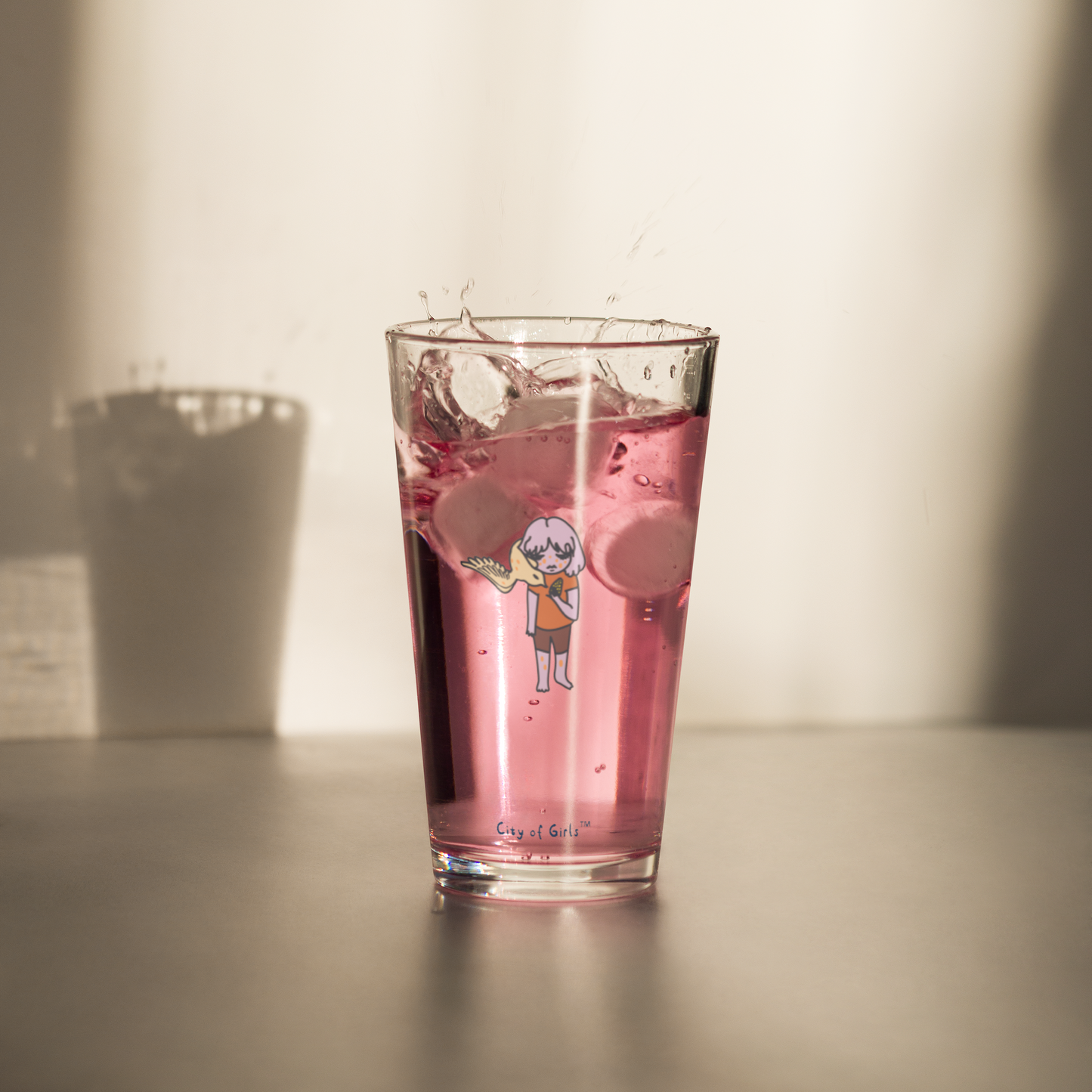 Birdgirl Shaker pint glass