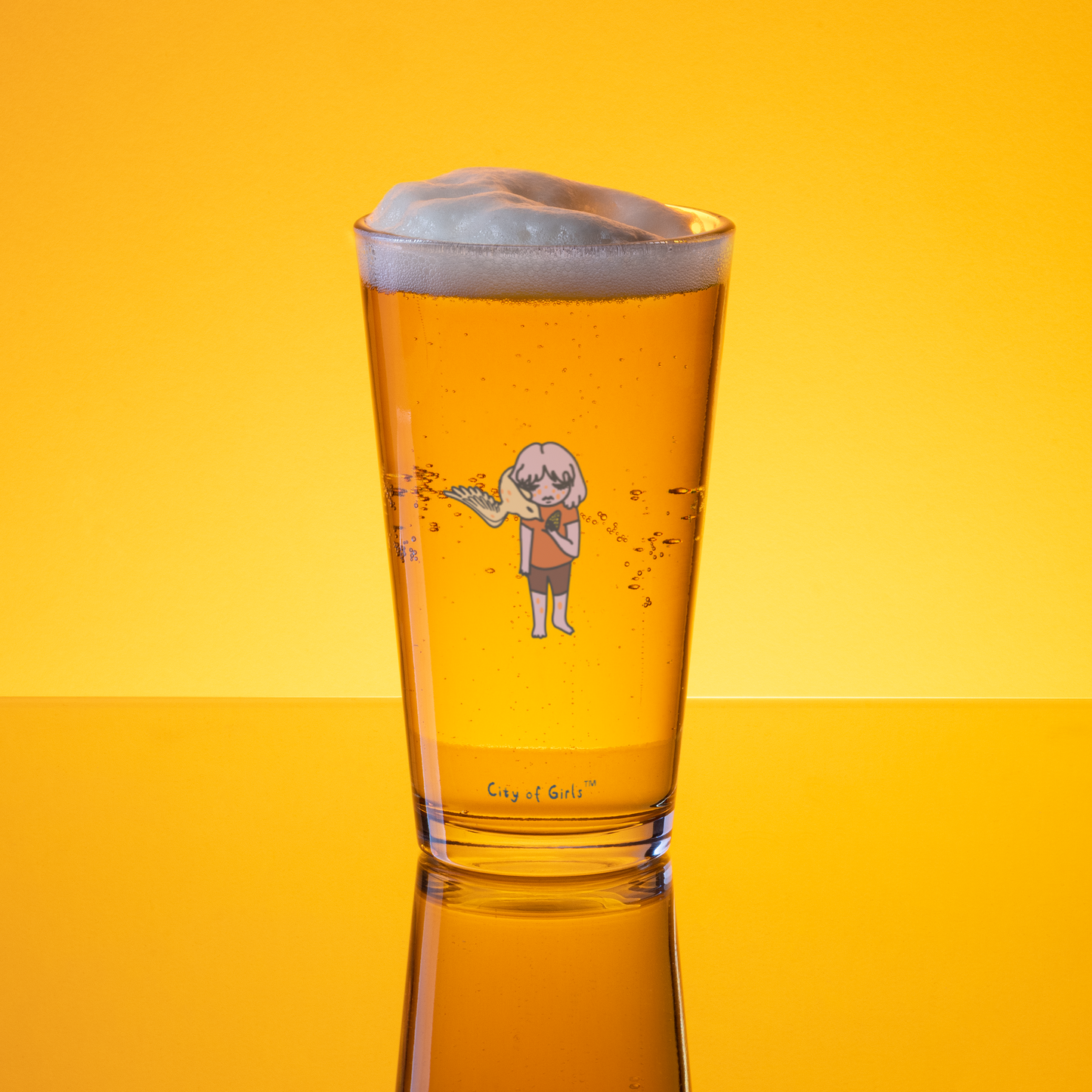 Birdgirl Shaker pint glass